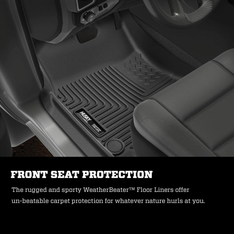 Husky Liners 2022 Nissan Frontier King Cab Ext. Cab/CC WeatherBeater Black Front Floor Liners