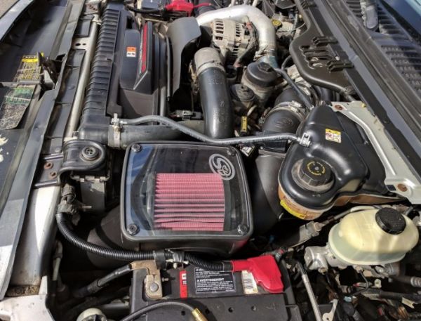 Cold Air Intake For 03-07 Ford V8-6.0L Powerstroke Cotton Cleanable Red S&B