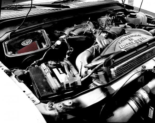 Cold Air Intake For 08-10 Ford F250 F350 V8-6.4L Powerstroke Dry Extendable White S&B
