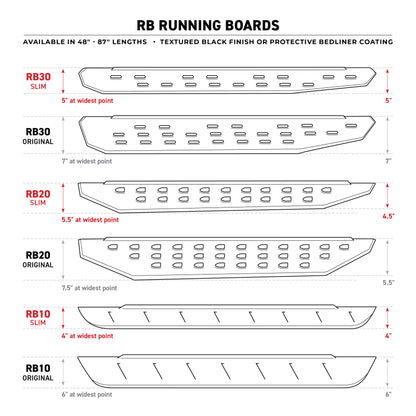 Go Rhino RB30 Running Boards 87in. - Bedliner Coating (Boards ONLY/Req. Mounting Brackets)