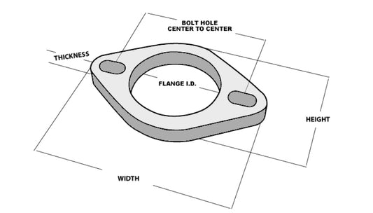 Vibrant 2-Bolt T304 SS Exhaust Flanges (2.5in I.D.) - 5 Flange Bulk Pack