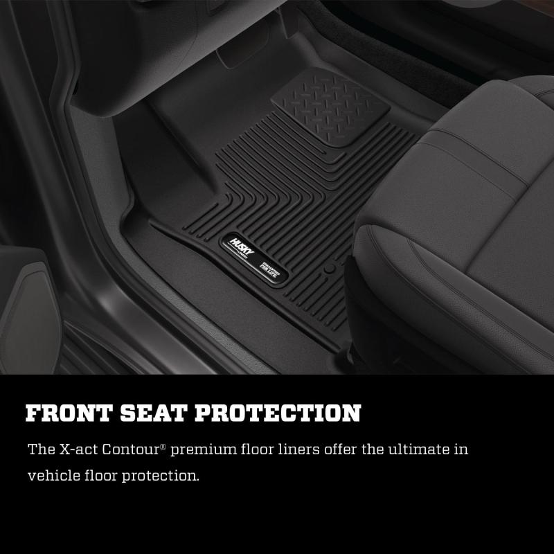 Husky Liners 19-23 Chevy Silverado 1500 CC X-Act Contour Black 2nd Seat Floor Liners (Full Coverage)