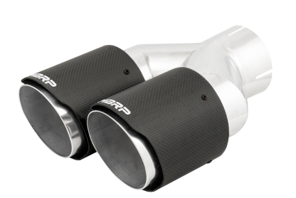 MBRP 3in ID / Dual 4in OD Out Staggered L 9.87in / R 9.37in Dual Wall Carbon Fiber Univ Exhaust Tip