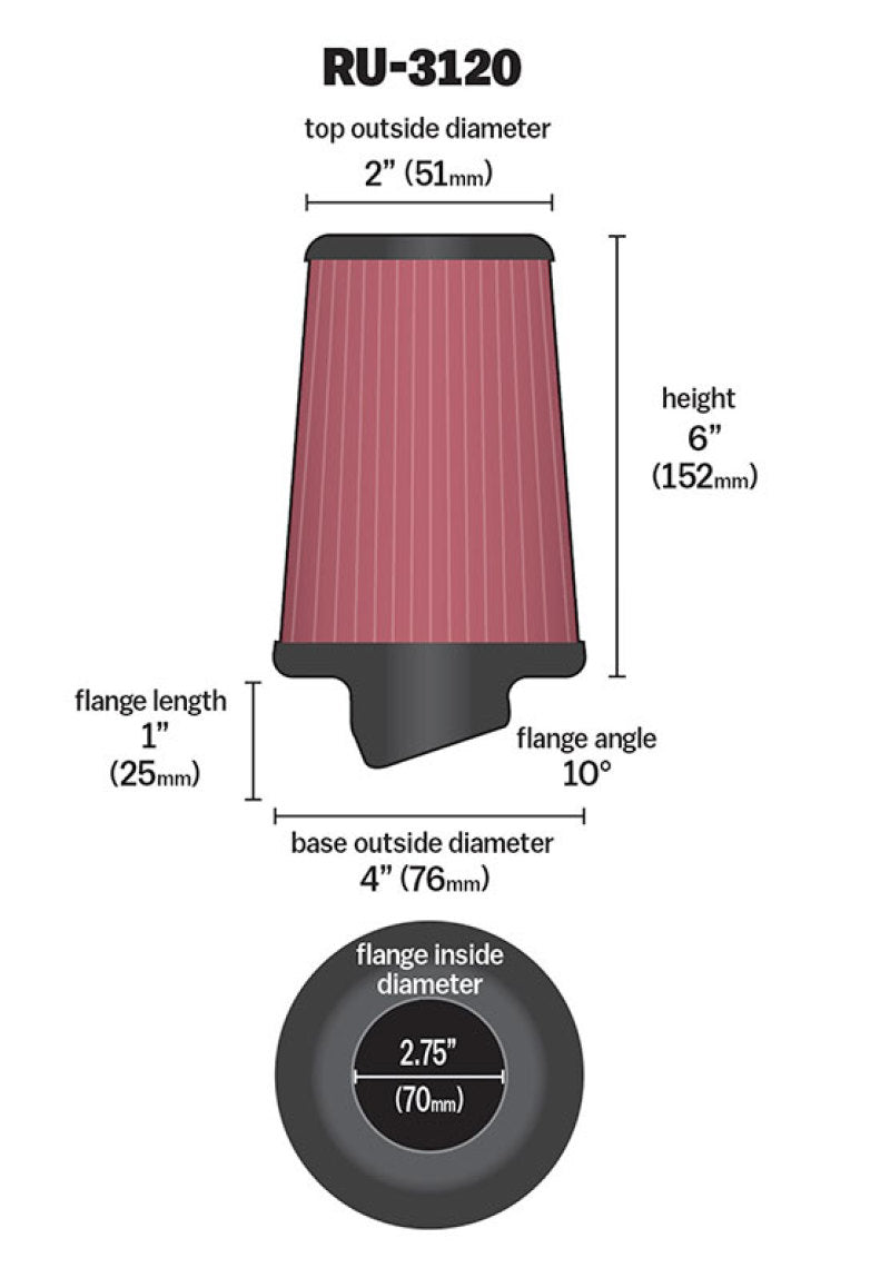 K&N Universal Rubber Filter