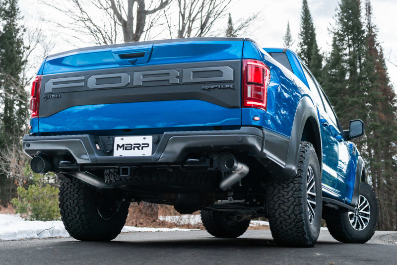 MBRP 17-20 Ford F-150 Raptor 3.5L Ecoboost Dual Rear Exit T409 3in Resonater Back Exhaust System