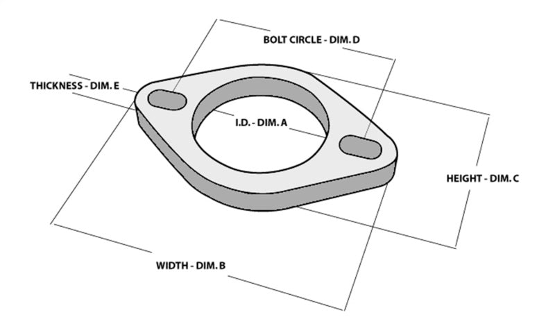 Vibrant 2-Bolt T304 SS Exhaust Flange (2.5in I.D.)