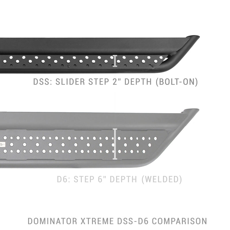 Go Rhino Dominator Extreme DSS Sliders - Tex Blk - 87in