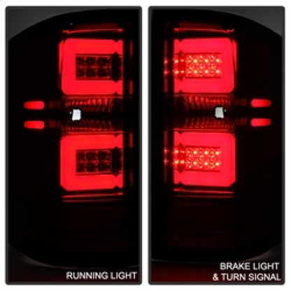 Spyder Chevy 1500 14-16 Light Bar LED Tail Lights Red Clear ALT-YD-CS14-LBLED-RC