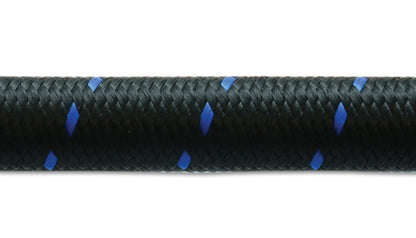 Vibrant -10 AN Two-Tone Black/Blue Nylon Braided Flex Hose (10 foot roll)