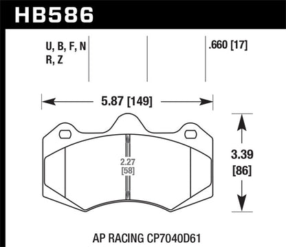 Hawk AP Racing CP7040 DTC-70 Race Brake Pads
