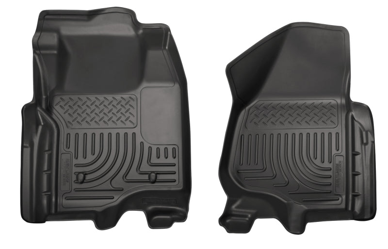 Husky Liners 12-15 Ford Super Duty Crew & Extended Cab WeatherBeater Front Row Black Floor Liners