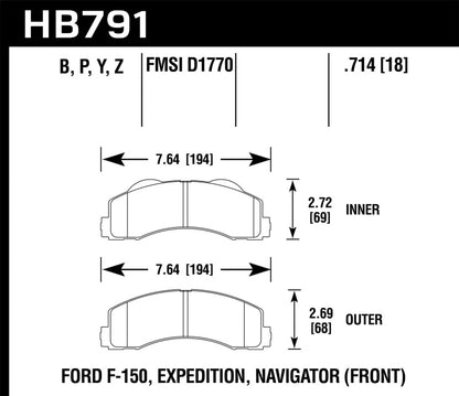 Hawk 14-16 Ford F-150 LTS Street Front Brake Pads