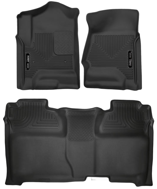 Husky Liners 14-18 Chevrolet Silverado Crew Cab X-Act Contour Front & Second Seat Floor Liners