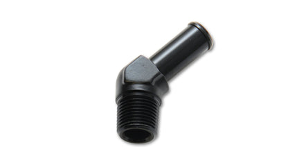 Vibrant 1/2 NPT to 5/8in Barb Straight Fitting 45 Deg Adapter - Aluminum